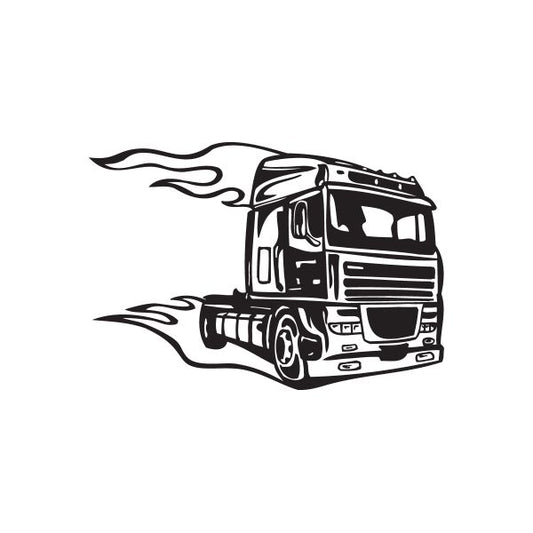 Image of Semi Truck Wall Decal - Vinyl Decal - Car Decal - DC 090