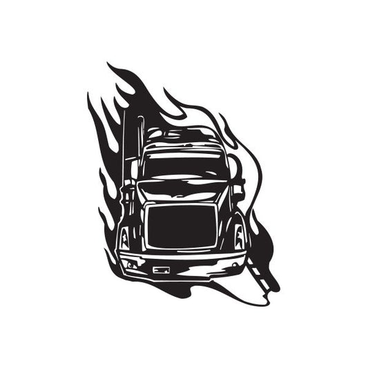 Image of Semi Truck Wall Decal - Vinyl Decal - Car Decal - DC 097