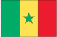 Senegal flag sticker, vertical green-yellow-red stripes with green five-point star.