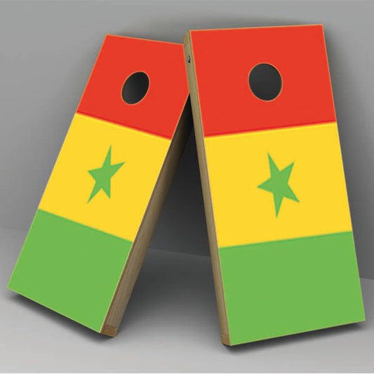 Senegal Flag Cornhole Board Vinyl Decal Wrap