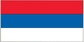 Serbia flag sticker with red, blue, and white horizontal stripes