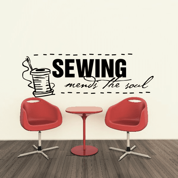 Image of Sewing mends the soul Wall Decal