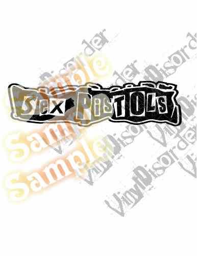 Black and white Sex Pistols straight text vinyl decal