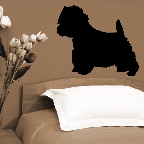 Shaggy West Highland White Terrier silhouette decal