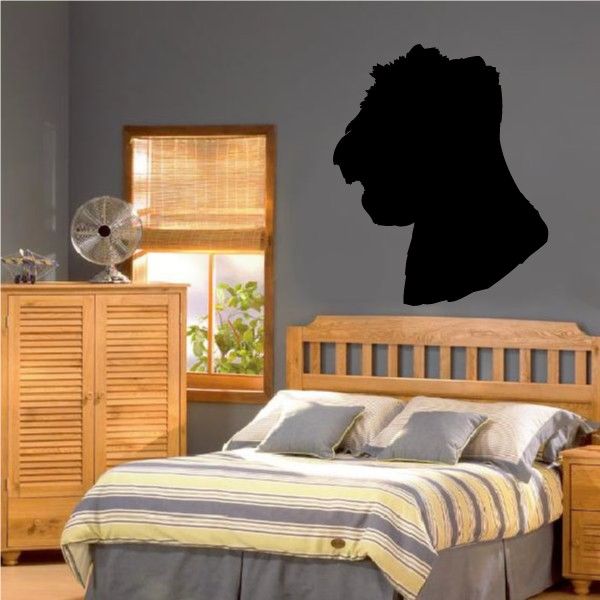 Shaggy West Highland White Terrier head decal, black silhouette on wall