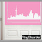 White Shanghai skyline wall decal with Oriental Pearl Tower and city silhouette