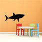 Black swimming shark wall decal, side profile