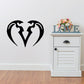 Black ram horns decal with heart-shaped outline