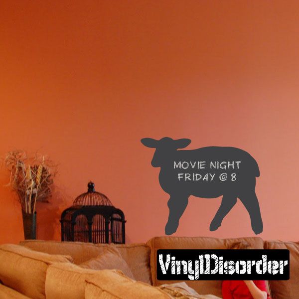 Sheep chalkboard style wall decal with bubble text: "MOVIE NIGHT FRIDAY @ 8"