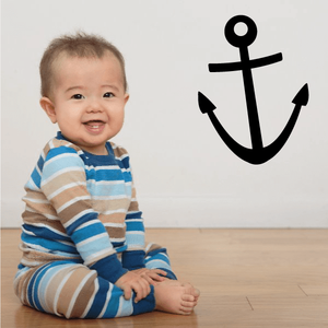 Ships anchor wall decal, black anchor with loop and arrows
