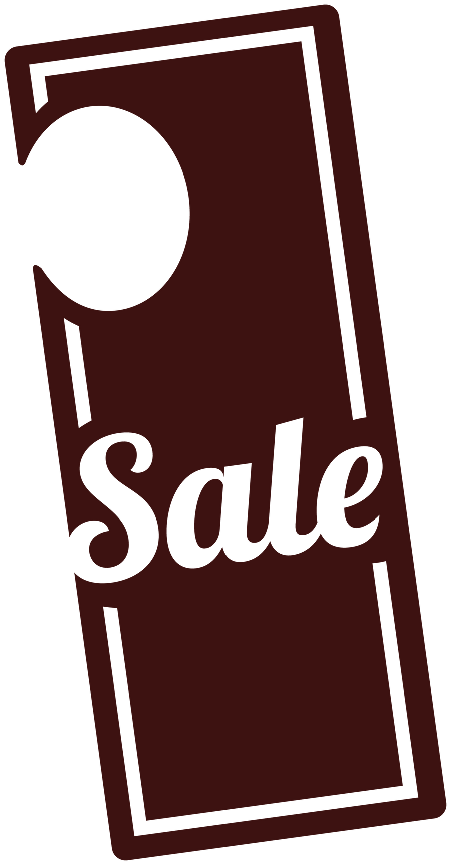Burgundy sale door hanger decal with large number 5 and 'Sale' text