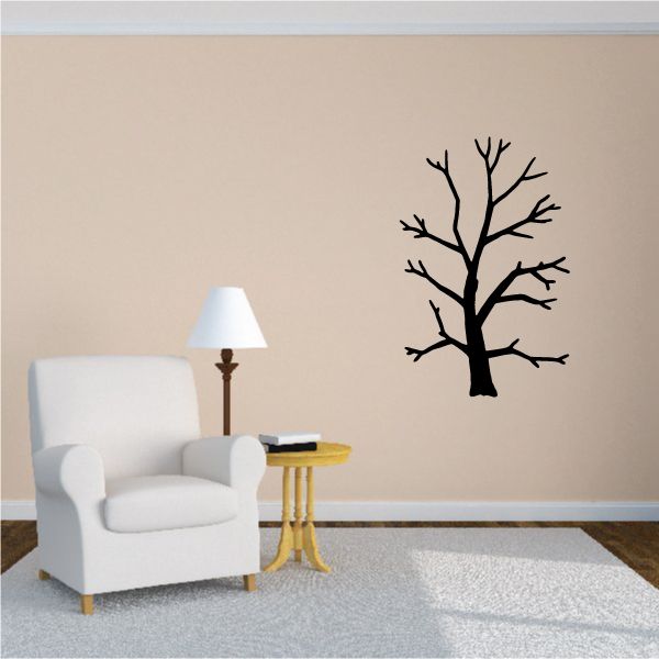 Dead tree wall decal with bare branches silhouette