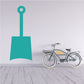 Teal vinyl shovel wall decal with spade and handle