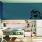 Parrot head wall decal in dark outline, stylized beak and eye