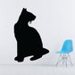 Black sitting Siamese cat wall decal silhouette