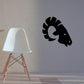 Black ram head silhouette decal, side profile