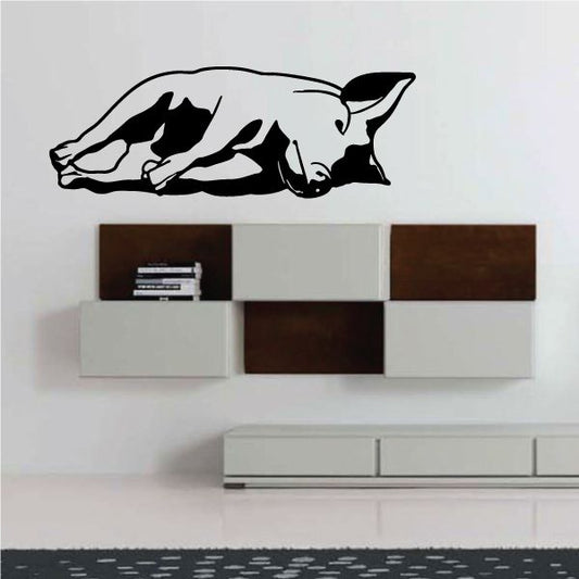 Image of Side Resting Pig Decal