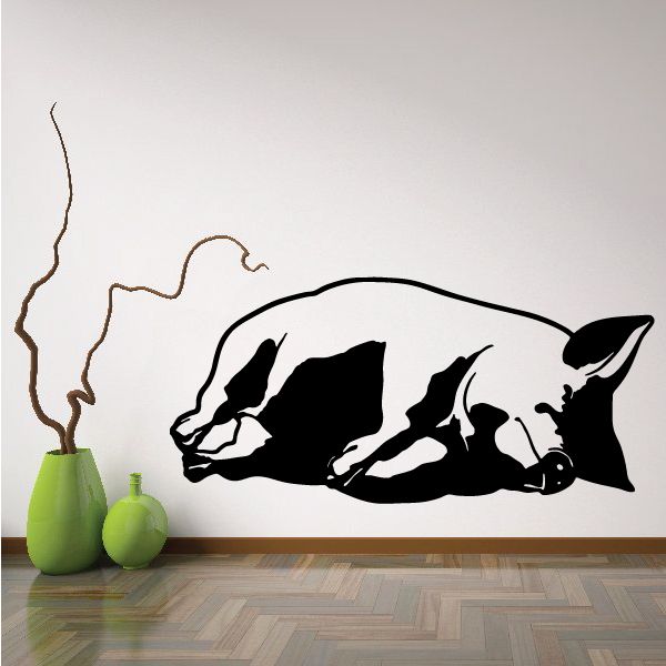 Image of Side Sleeping Pig Decal