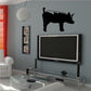 Black side-standing pig wall decal silhouette