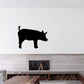 Black side-standing pig silhouette wall decal