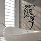 Black stylized shark decal with curved fins and tail