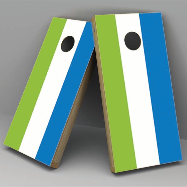 Sierra Leone Flag Cornhole Board Vinyl Decal Wrap