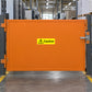 Warning caution sticker with black exclamation mark on yellow background