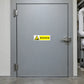 Yellow caution sticker with hazard triangle icon and 'Ammonia' text