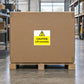 Caution Lift Correctly sticker on a cardboard shipping box