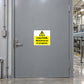Caution Maintenance in Progress warning sticker with yellow background and hazard triangle