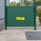 Yellow caution sticker on green panel: 'Caution Underground Services'.