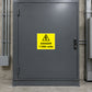 Electrical danger warning sticker reading DANGER 11000 volts with hazard symbol