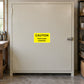 Yellow sticker: 'CAUTION' 'Flammable materials'