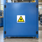 Safety caution triangle warning sticker with black and yellow hazard symbol