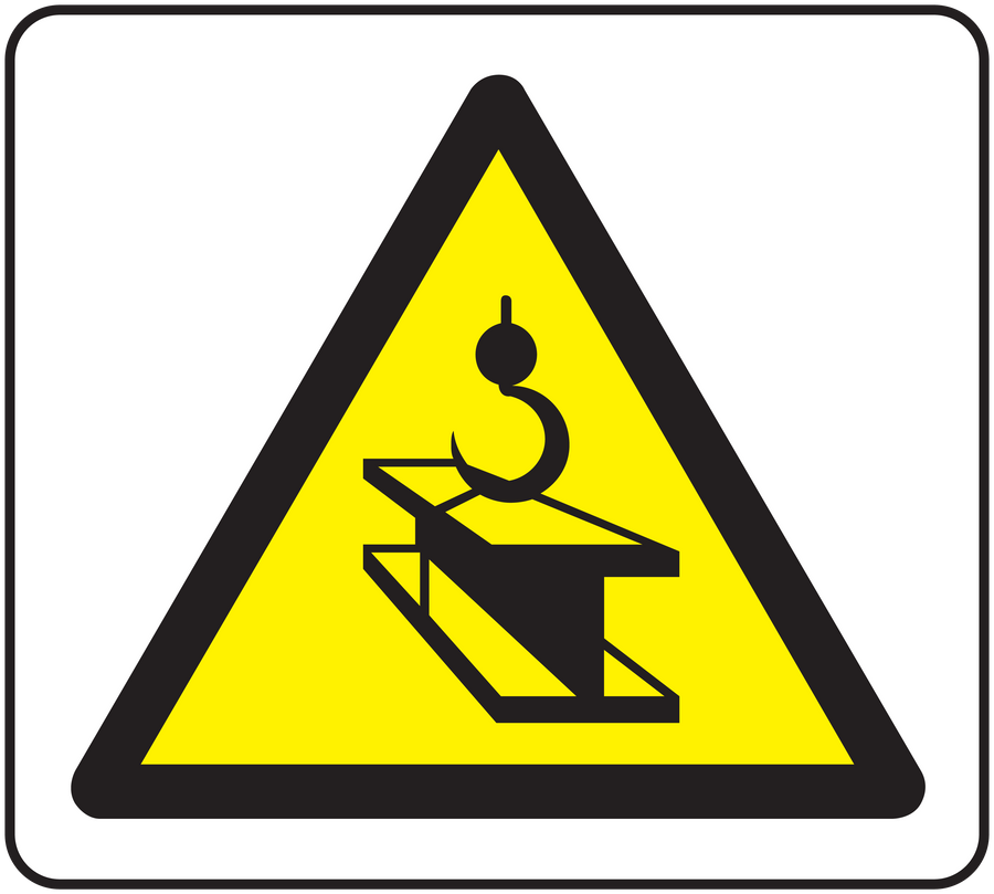 Caution objects sticker with yellow warning triangle and exclamation safety icon