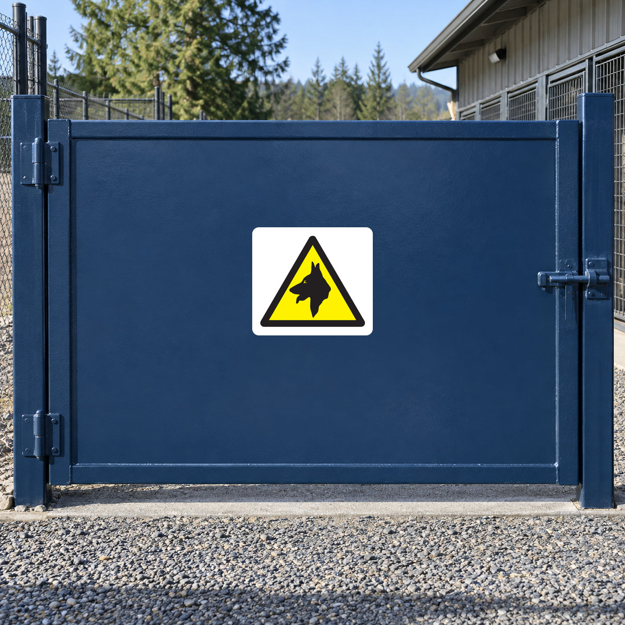Caution K9 sticker with yellow triangle and black dog warning icon