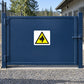 Caution K9 sticker with yellow triangle and black dog warning icon