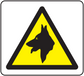 Caution K9 sticker with yellow warning triangle and black dog silhouette