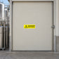 Yellow danger Carbon Dioxide warning sticker with caution symbol