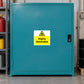 Yellow highly flammable danger sticker with warning triangle and text