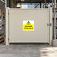 Danger falling objects warning sticker with yellow triangle and bold DANGER text