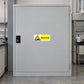 Nitric acid danger sticker with yellow warning triangle and label