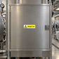Danger hot warning sticker on stainless steel equipment panel