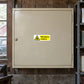 Danger Petroleum mixture warning sticker, yellow triangle and label on flat panel