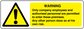 Warning sticker with yellow sign and text: Only company employees authorized to enter.