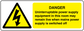 Danger uninterruptable power supply sticker with yellow warning triangle and text