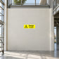Rectangle warning sticker with yellow Danger text and black exclamation mark