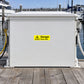 Yellow danger deep water caution sticker with exclamation triangle