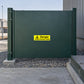 Danger buried cable warning rectangle sticker, yellow with black caution icon