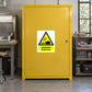 Danger solvents warning sticker with yellow triangular hazard icon